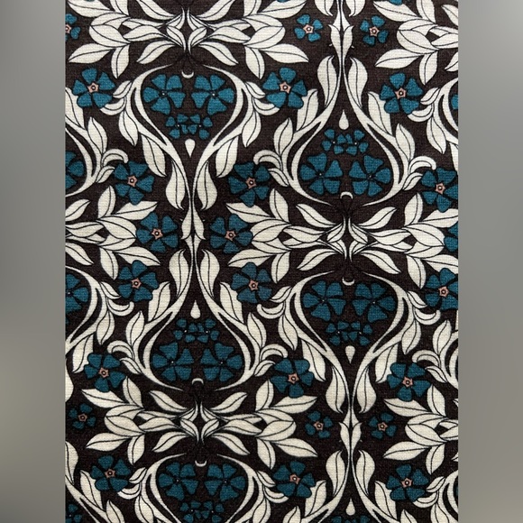 Sophie Max Floral Print Torques Brown White Stretch Skirt Sz M - Picture 5 of 10